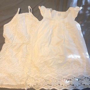 Two beautiful white eyelet detail dresses